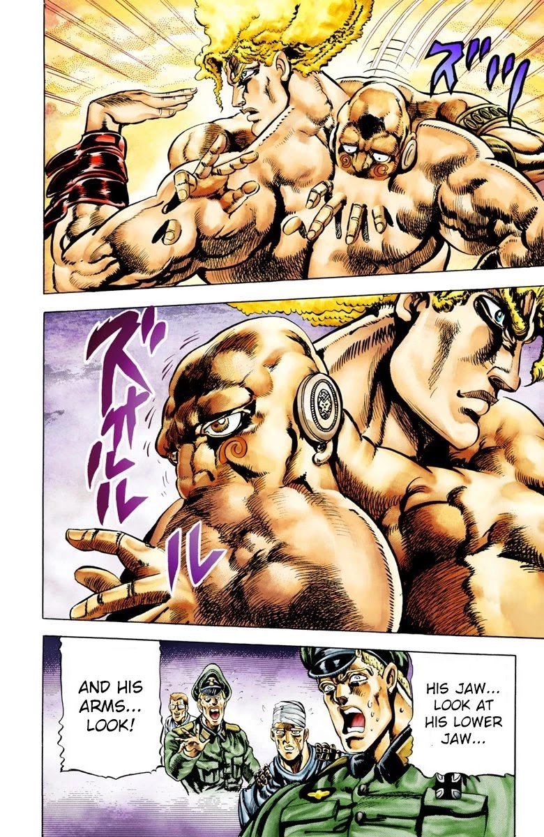 JoJo's Bizarre Adventure Part 2 - Battle Tendency (Official Colored) Chapter 10 page 15 - Chapter 10: "Man in the Column" Vs. Man with the Stone Mask