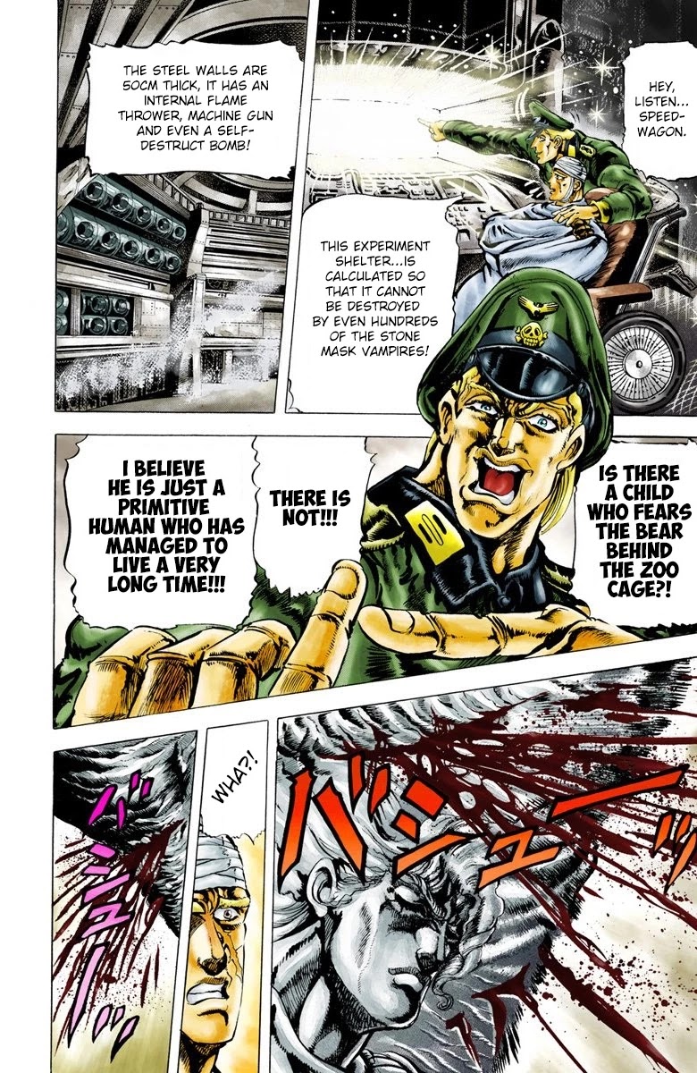 JoJo's Bizarre Adventure Part 2 - Battle Tendency (Official Colored) Chapter 10 page 3 - Chapter 10: "Man in the Column" Vs. Man with the Stone Mask
