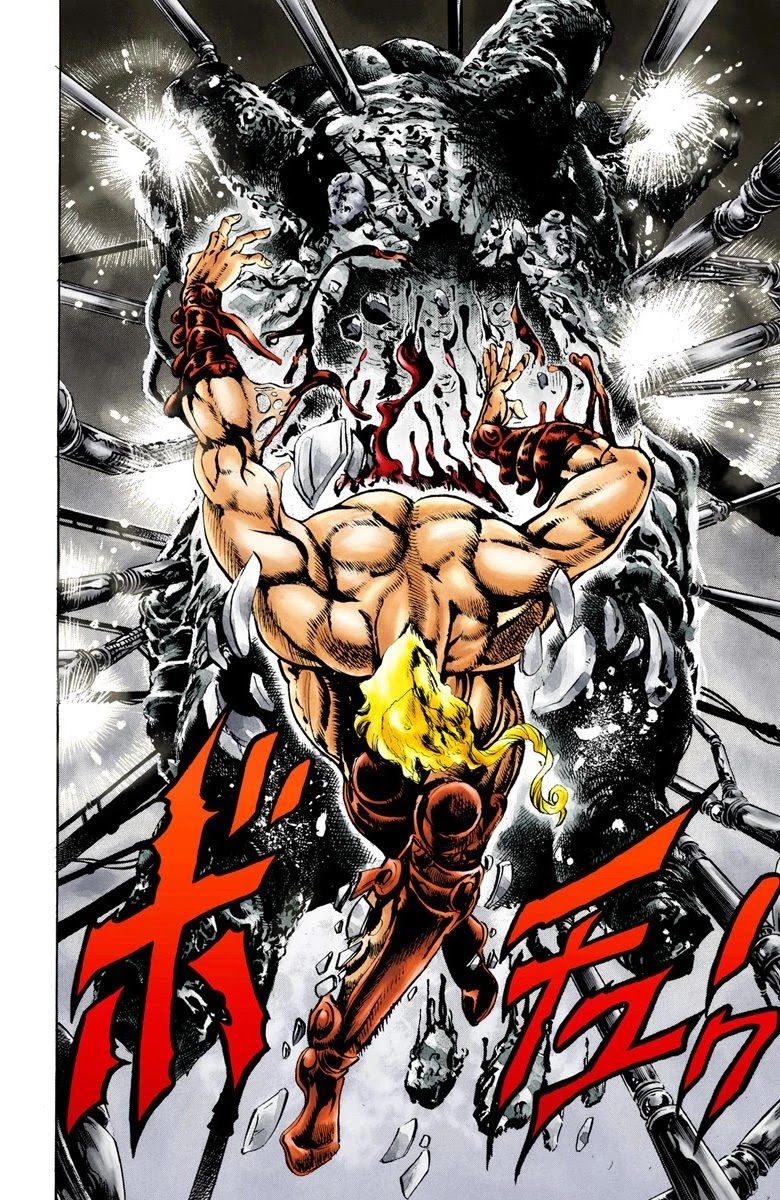 JoJo's Bizarre Adventure Part 2 - Battle Tendency (Official Colored) Chapter 10 page 5 - Chapter 10: "Man in the Column" Vs. Man with the Stone Mask