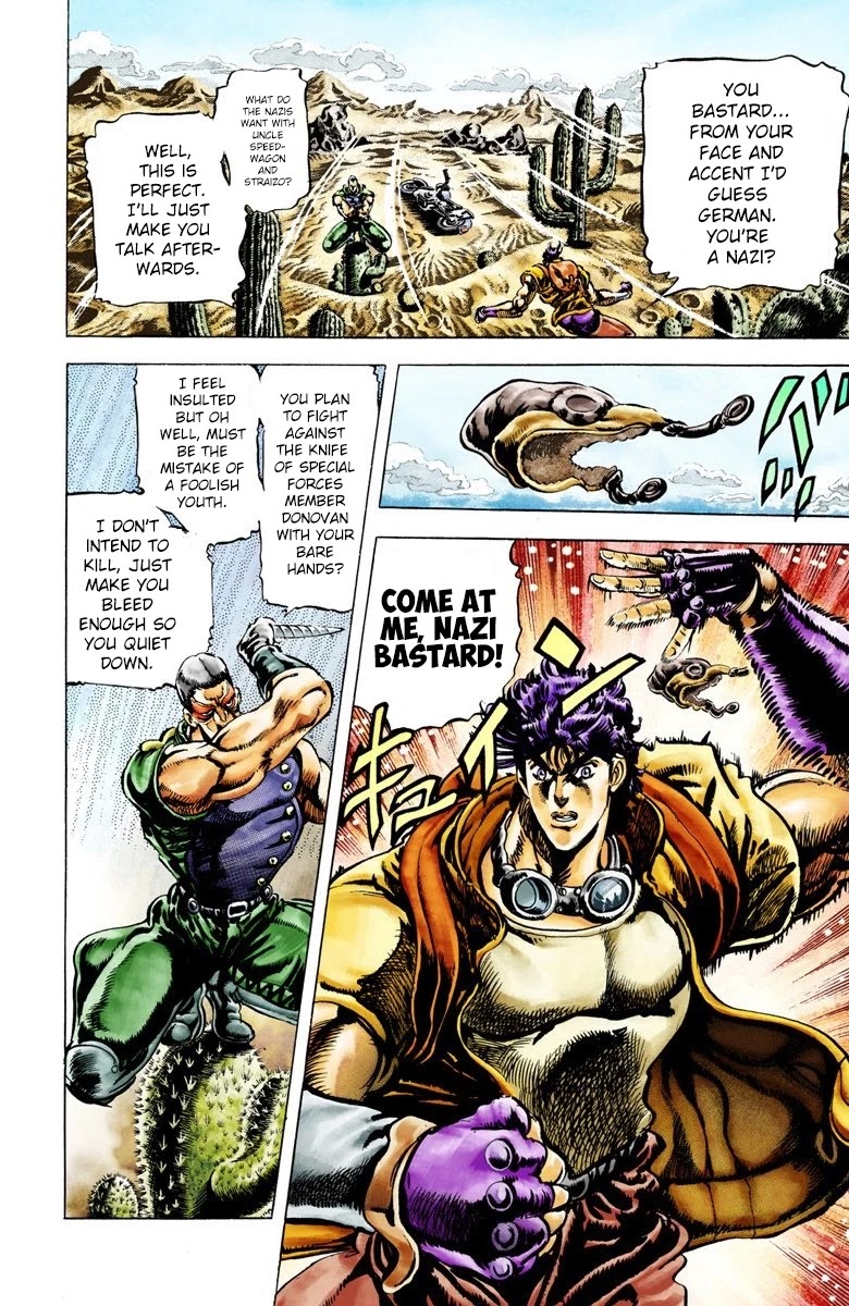 JoJo's Bizarre Adventure Part 2 - Battle Tendency (Official Colored) Chapter 11 page 10 - Chapter 11: The Tracker in the Desert