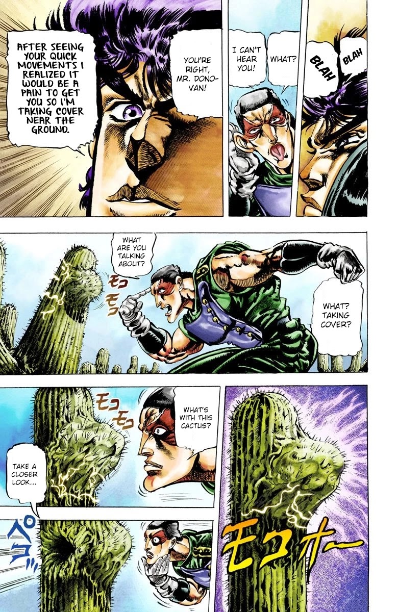 JoJo's Bizarre Adventure Part 2 - Battle Tendency (Official Colored) Chapter 11 page 15 - Chapter 11: The Tracker in the Desert