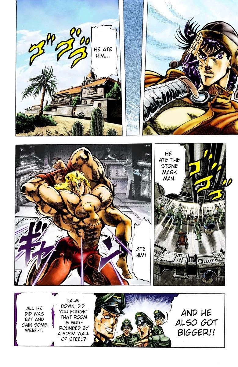 JoJo's Bizarre Adventure Part 2 - Battle Tendency (Official Colored) Chapter 11 page 18 - Chapter 11: The Tracker in the Desert