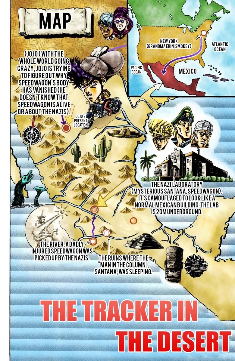 JoJo's Bizarre Adventure Part 2 - Battle Tendency (Official Colored) Chapter 11 page 2 - Chapter 11: The Tracker in the Desert