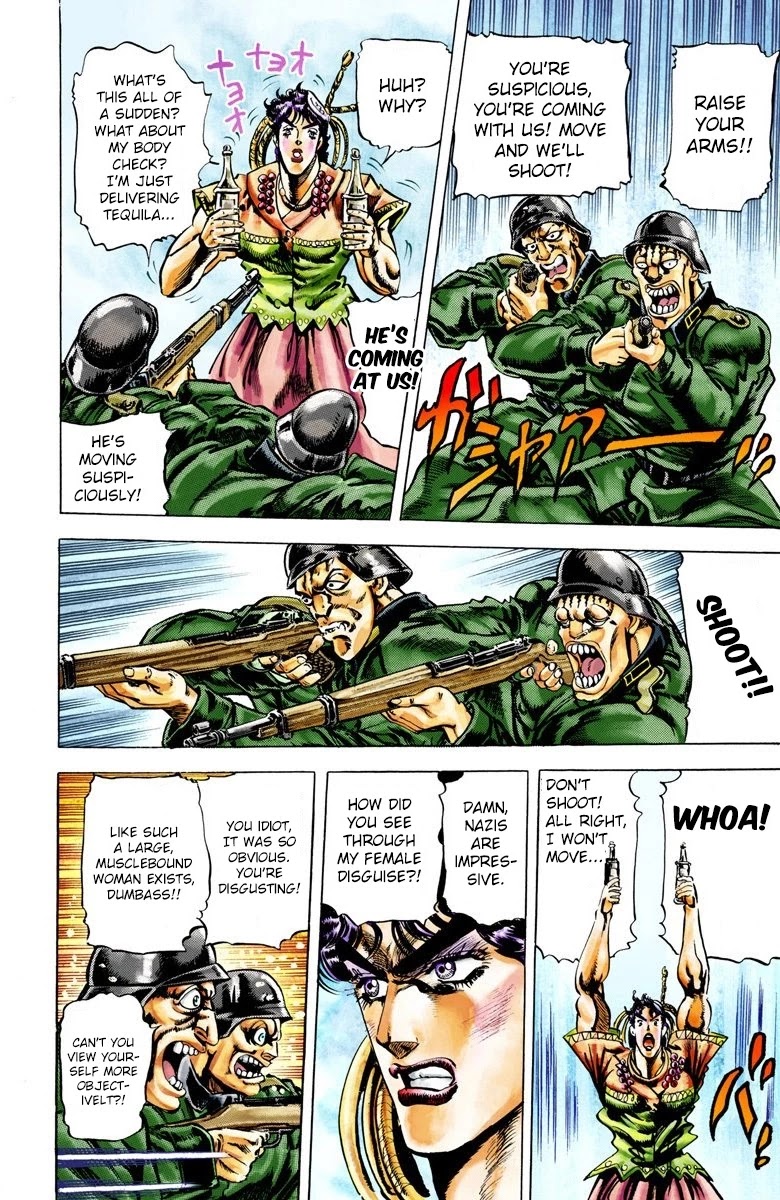 JoJo's Bizarre Adventure Part 2 - Battle Tendency (Official Colored) Chapter 12 page 11 - Chapter 12: Santana's Vanishing