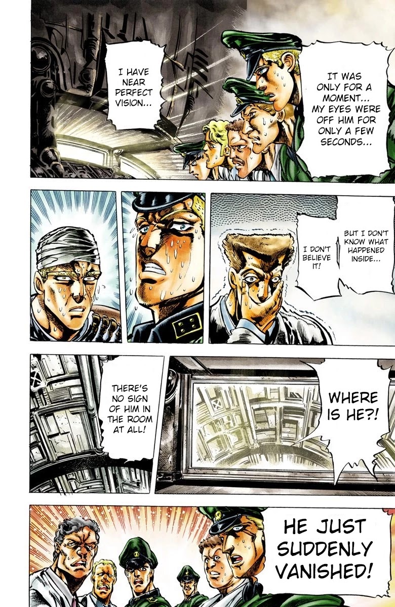 JoJo's Bizarre Adventure Part 2 - Battle Tendency (Official Colored) Chapter 12 page 15 - Chapter 12: Santana's Vanishing