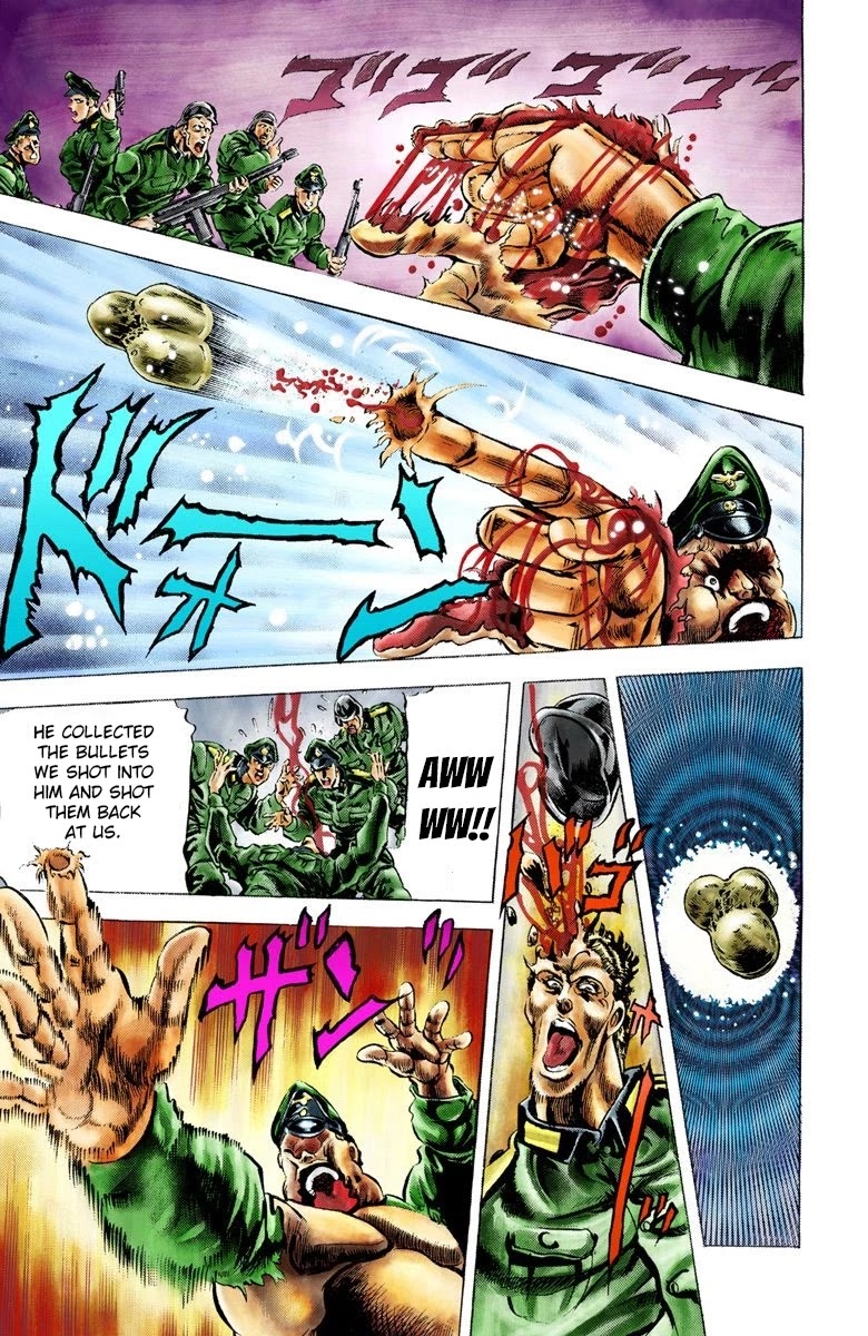 JoJo's Bizarre Adventure Part 2 - Battle Tendency (Official Colored) Chapter 13 page 11 - Chapter 13: JoJo Vs. The Ultimate Life-form