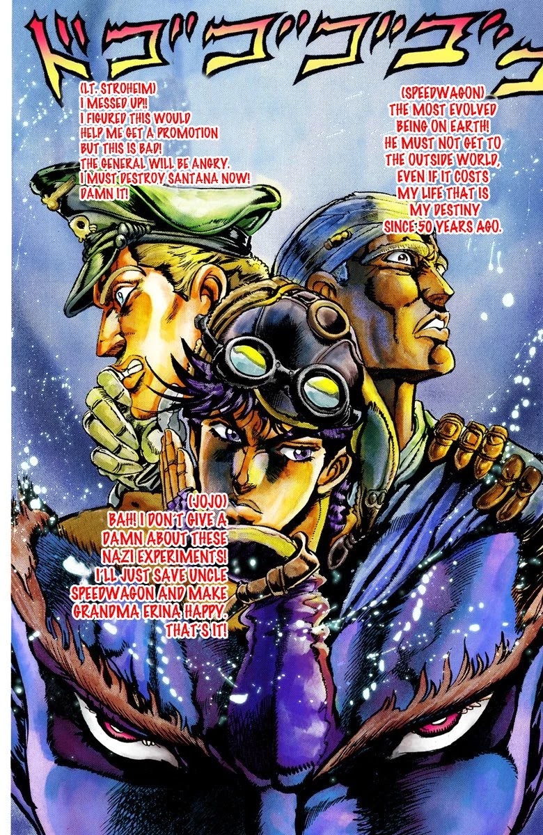 JoJo's Bizarre Adventure Part 2 - Battle Tendency (Official Colored) Chapter 13 page 2 - Chapter 13: JoJo Vs. The Ultimate Life-form