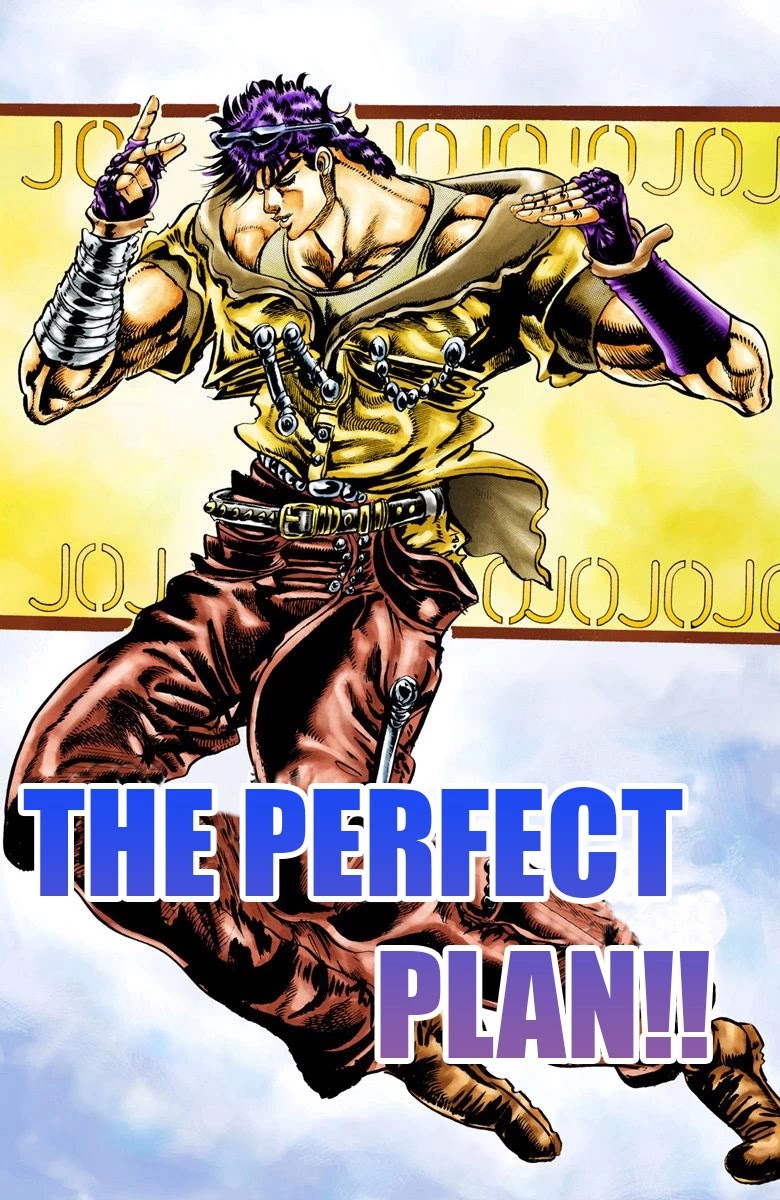 JoJo's Bizarre Adventure Part 2 - Battle Tendency (Official Colored) Chapter 15 page 1 - Chapter 15: The Perfect Plan!