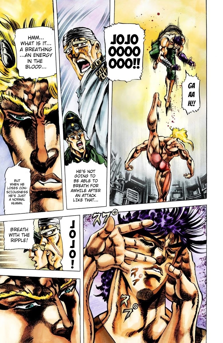 JoJo's Bizarre Adventure Part 2 - Battle Tendency (Official Colored) Chapter 15 page 13 - Chapter 15: The Perfect Plan!