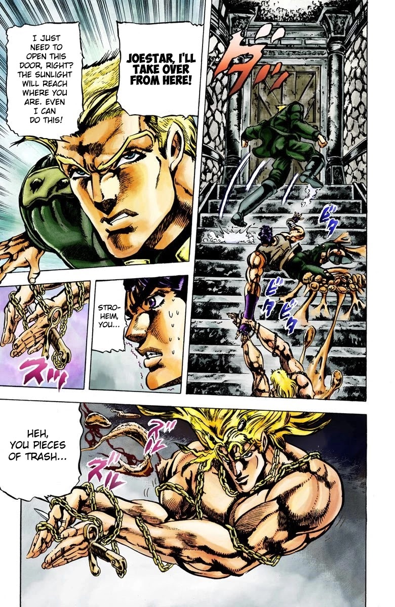 JoJo's Bizarre Adventure Part 2 - Battle Tendency (Official Colored) Chapter 16 page 12 - Chapter 16: Stroheim's Determination