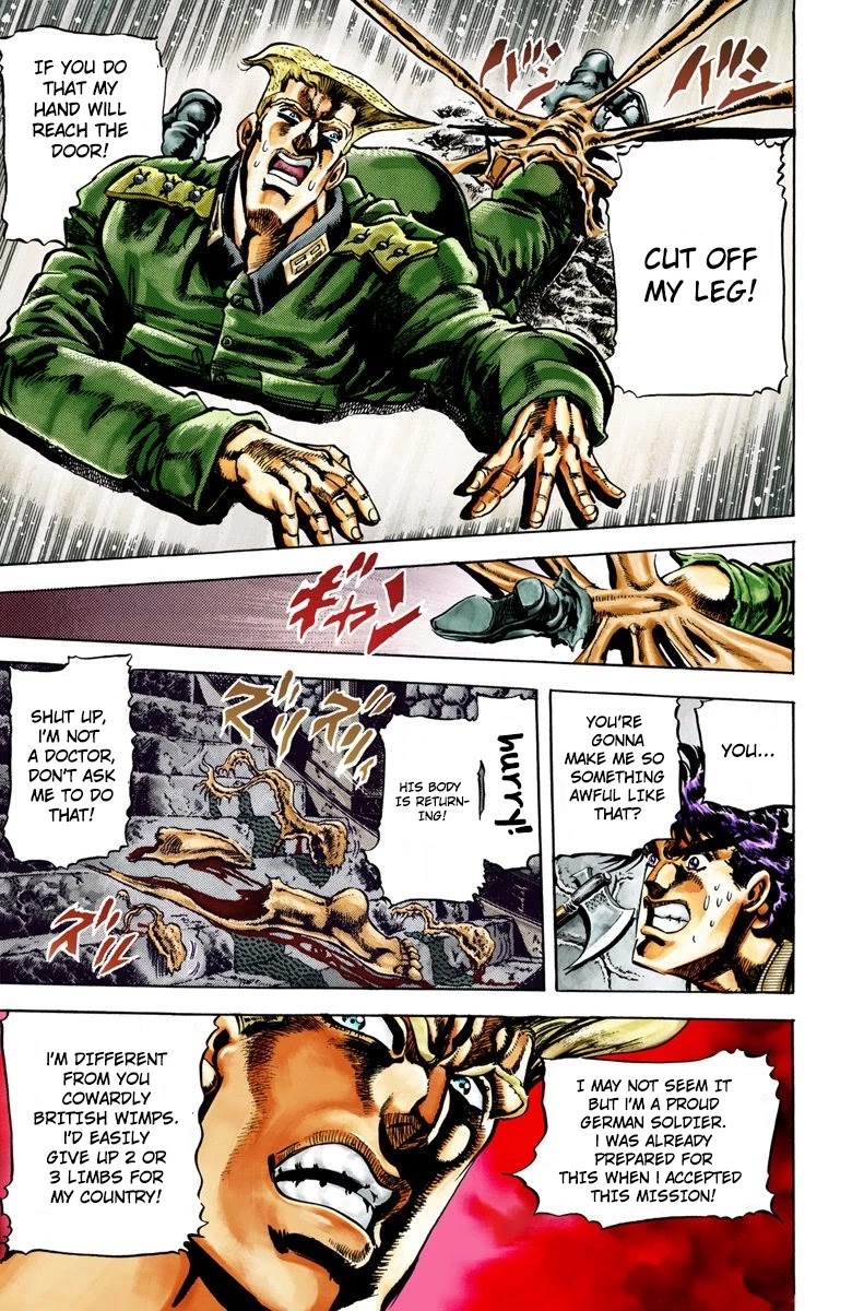 JoJo's Bizarre Adventure Part 2 - Battle Tendency (Official Colored) Chapter 16 page 16 - Chapter 16: Stroheim's Determination
