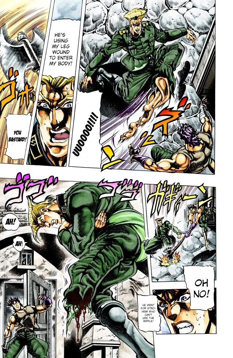 JoJo's Bizarre Adventure Part 2 - Battle Tendency (Official Colored) Chapter 17 page 4 - Chapter 17: The End of a Proud Man