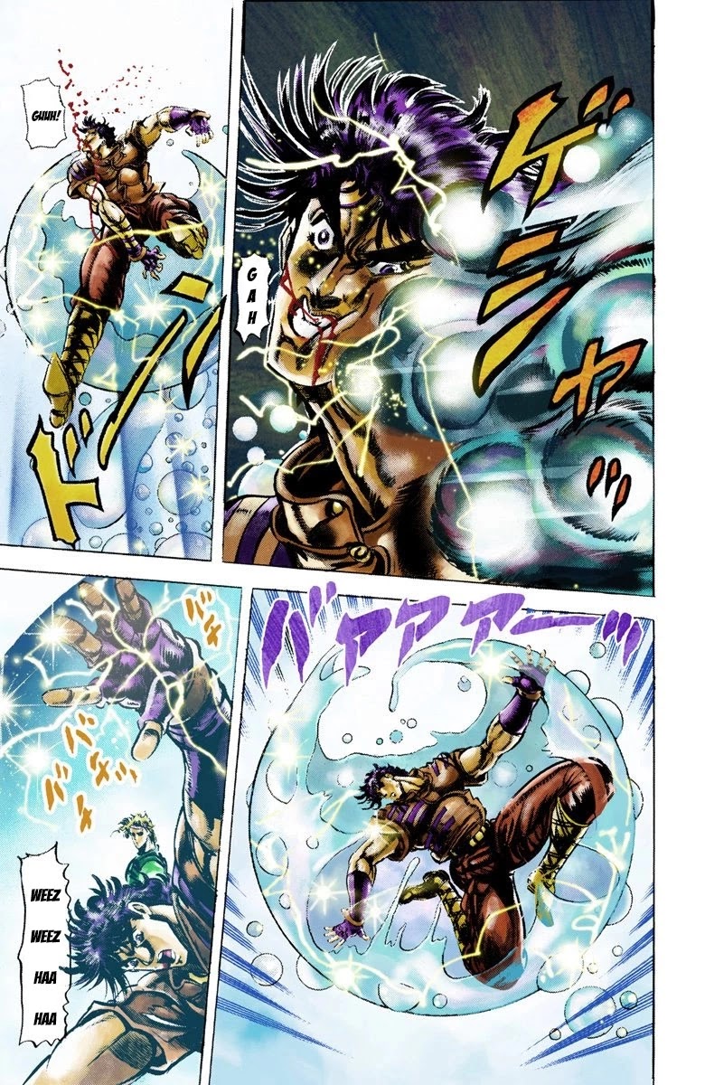 JoJo's Bizarre Adventure Part 2 - Battle Tendency (Official Colored) Chapter 19 page 14 - Chapter 19: The Pigeon and the Girl