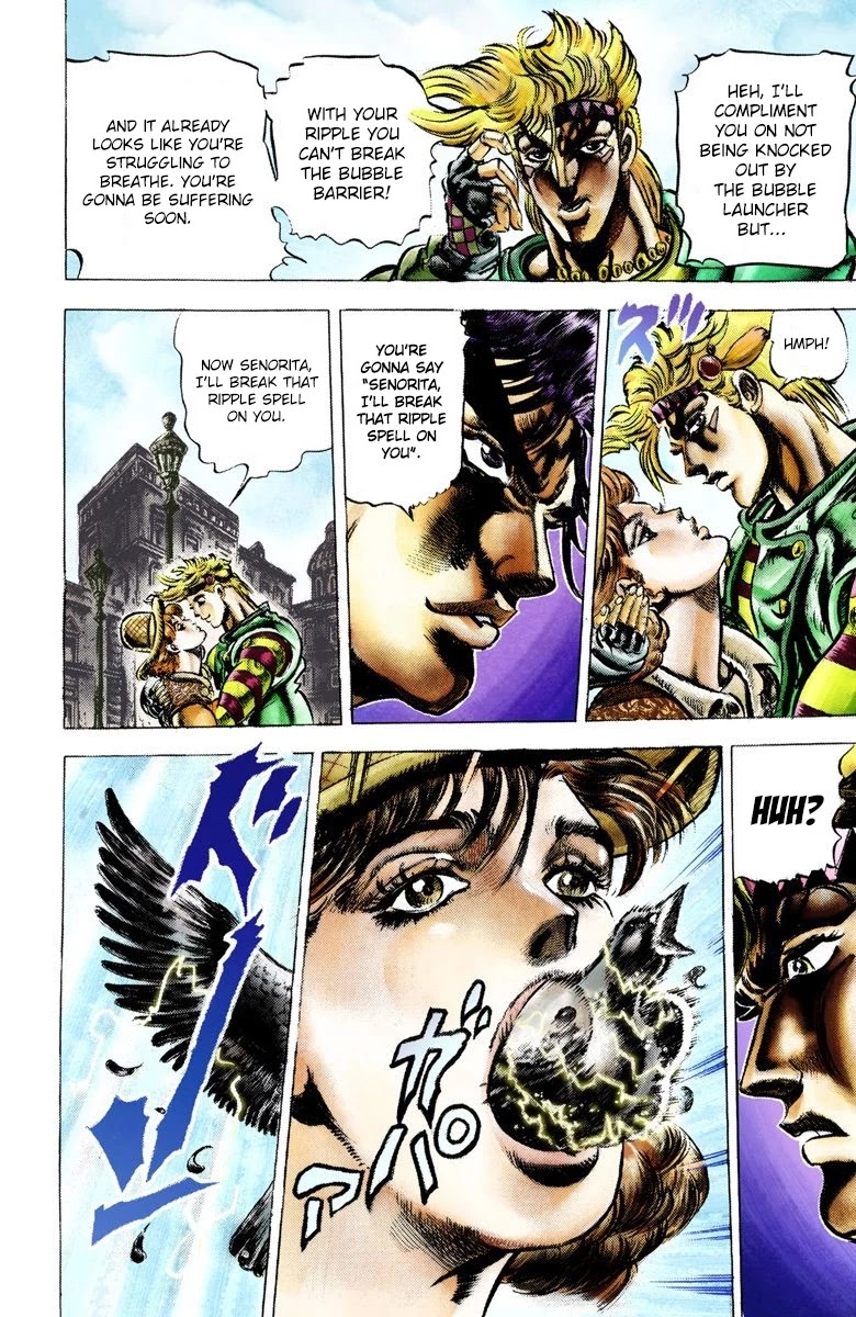 JoJo's Bizarre Adventure Part 2 - Battle Tendency (Official Colored) Chapter 19 page 15 - Chapter 19: The Pigeon and the Girl