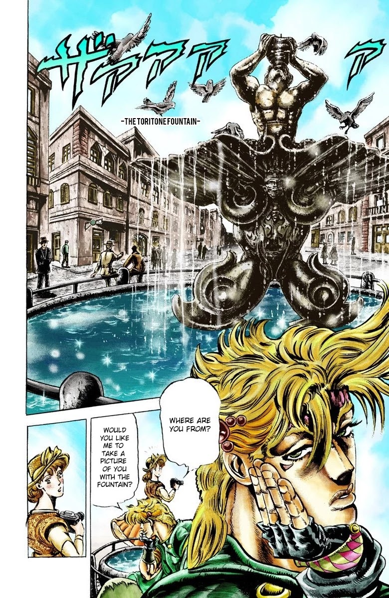 JoJo's Bizarre Adventure Part 2 - Battle Tendency (Official Colored) Chapter 19 page 2 - Chapter 19: The Pigeon and the Girl