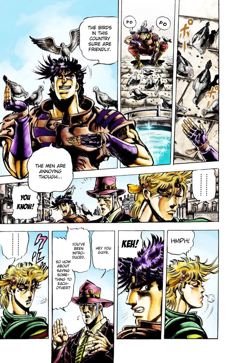 JoJo's Bizarre Adventure Part 2 - Battle Tendency (Official Colored) Chapter 19 page 3 - Chapter 19: The Pigeon and the Girl