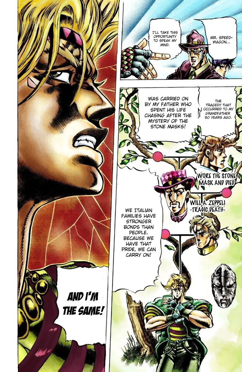 JoJo's Bizarre Adventure Part 2 - Battle Tendency (Official Colored) Chapter 19 page 4 - Chapter 19: The Pigeon and the Girl