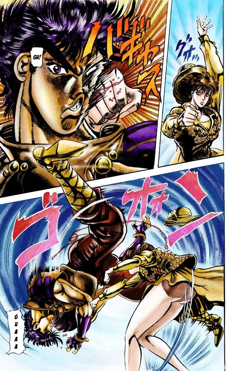 JoJo's Bizarre Adventure Part 2 - Battle Tendency (Official Colored) Chapter 19 page 9 - Chapter 19: The Pigeon and the Girl
