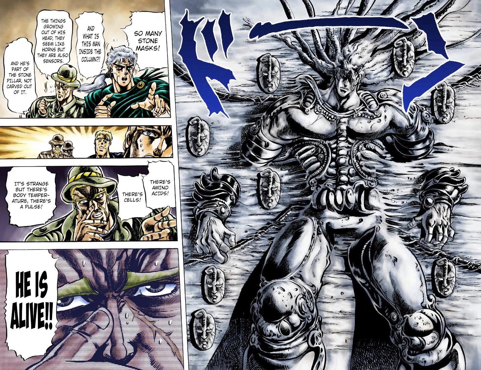 JoJo's Bizarre Adventure Part 2 - Battle Tendency (Official Colored) Chapter 2 page 5 - Chapter 2: The Living Statue