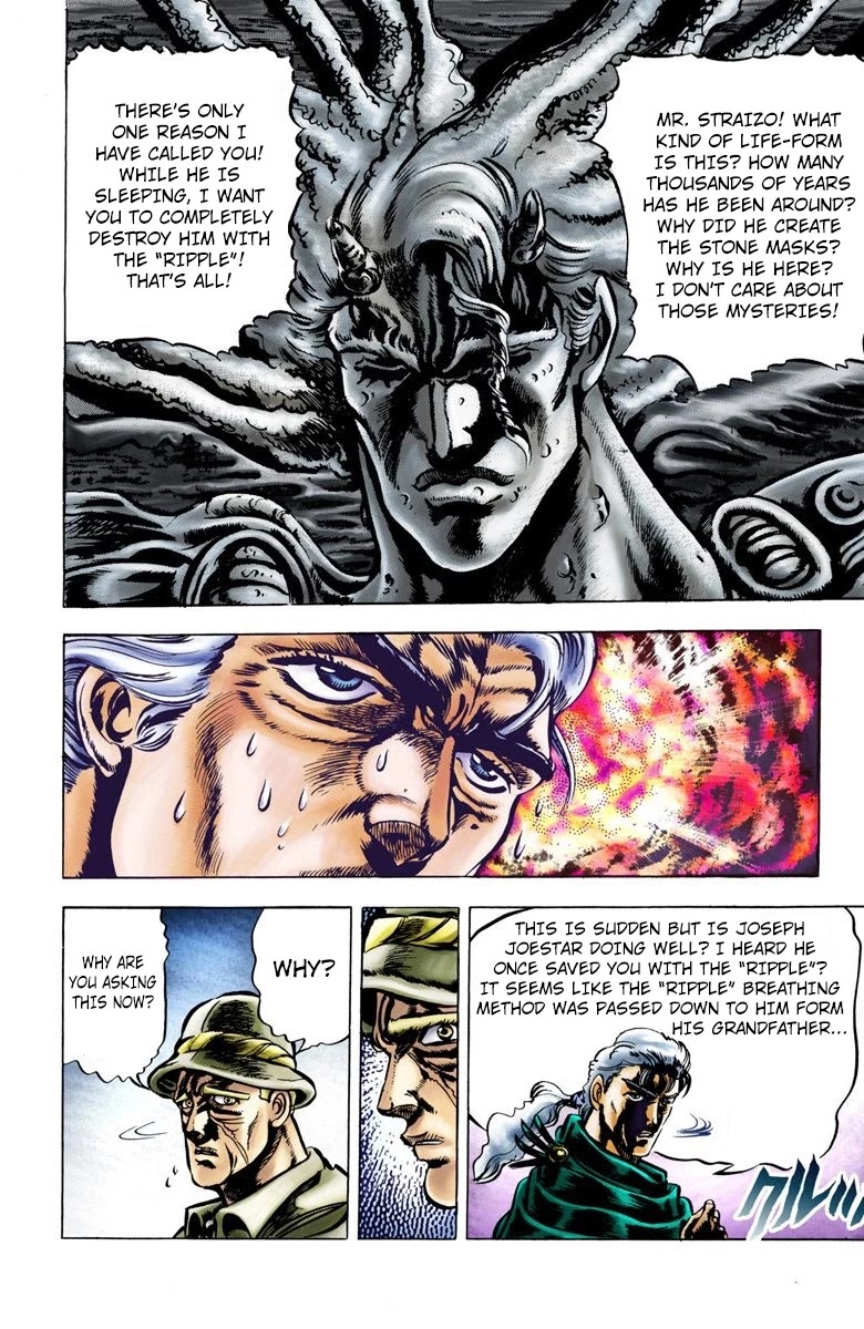 JoJo's Bizarre Adventure Part 2 - Battle Tendency (Official Colored) Chapter 2 page 6 - Chapter 2: The Living Statue