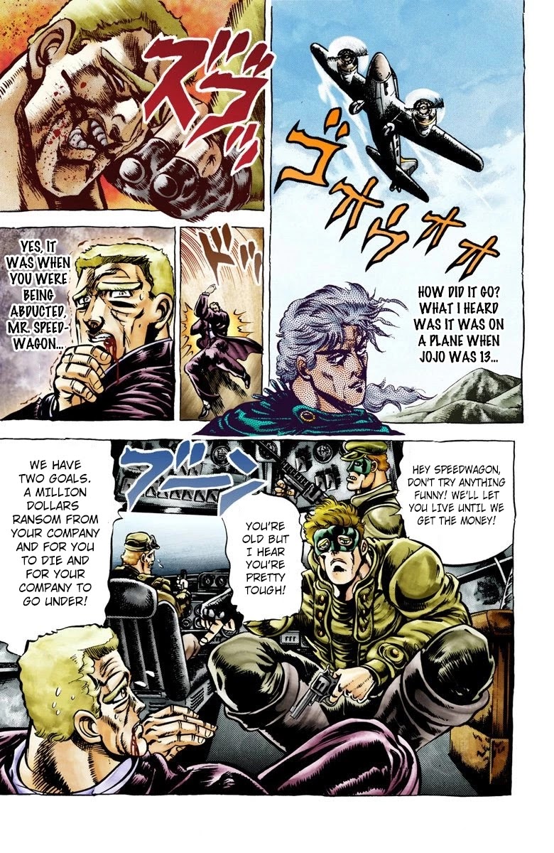 JoJo's Bizarre Adventure Part 2 - Battle Tendency (Official Colored) Chapter 2 page 7 - Chapter 2: The Living Statue
