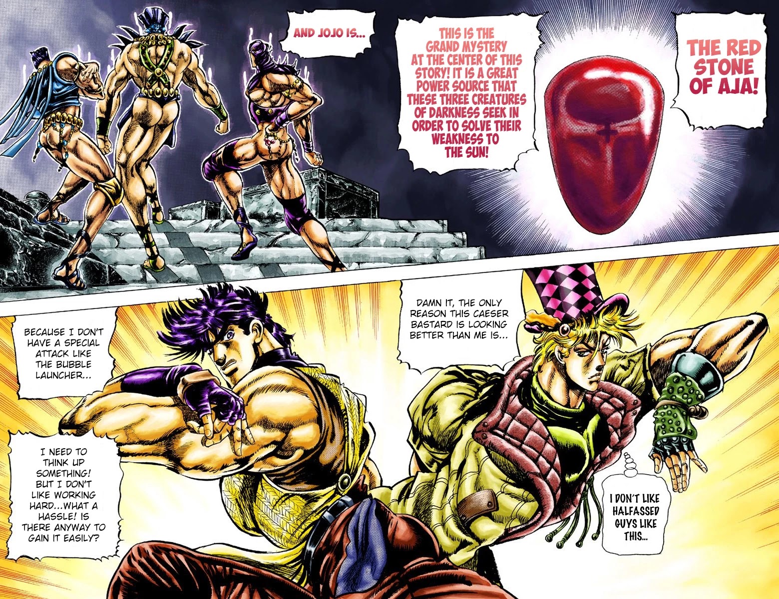 JoJo's Bizarre Adventure Part 2 - Battle Tendency (Official Colored) Chapter 20 page 17 - Chapter 20: The Red Stone of Aja