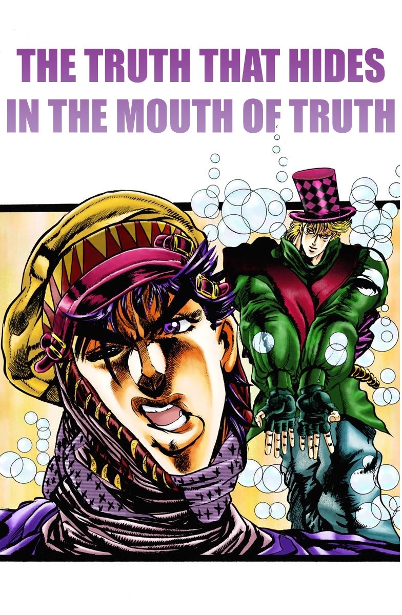 JoJo's Bizarre Adventure Part 2 - Battle Tendency (Official Colored) Chapter 21 page 1 - Chapter 21: The Truth that Hides in the Mouth of Truth