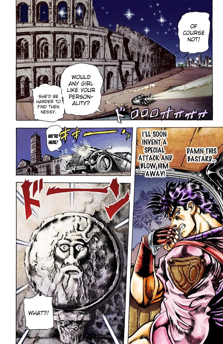 JoJo's Bizarre Adventure Part 2 - Battle Tendency (Official Colored) Chapter 21 page 10 - Chapter 21: The Truth that Hides in the Mouth of Truth