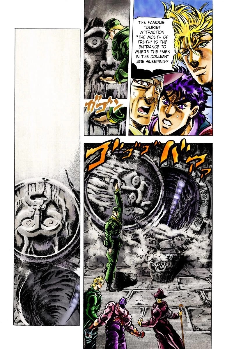 JoJo's Bizarre Adventure Part 2 - Battle Tendency (Official Colored) Chapter 21 page 11 - Chapter 21: The Truth that Hides in the Mouth of Truth