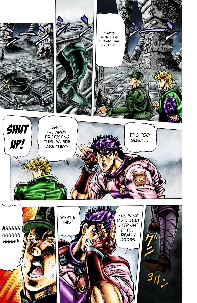 JoJo's Bizarre Adventure Part 2 - Battle Tendency (Official Colored) Chapter 21 page 13 - Chapter 21: The Truth that Hides in the Mouth of Truth