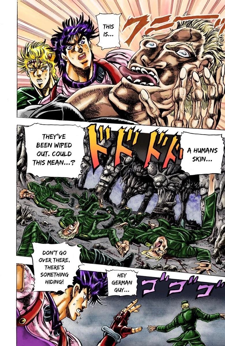 JoJo's Bizarre Adventure Part 2 - Battle Tendency (Official Colored) Chapter 21 page 14 - Chapter 21: The Truth that Hides in the Mouth of Truth