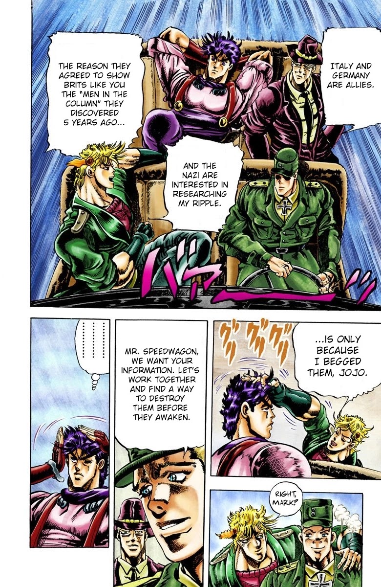 JoJo's Bizarre Adventure Part 2 - Battle Tendency (Official Colored) Chapter 21 page 8 - Chapter 21: The Truth that Hides in the Mouth of Truth