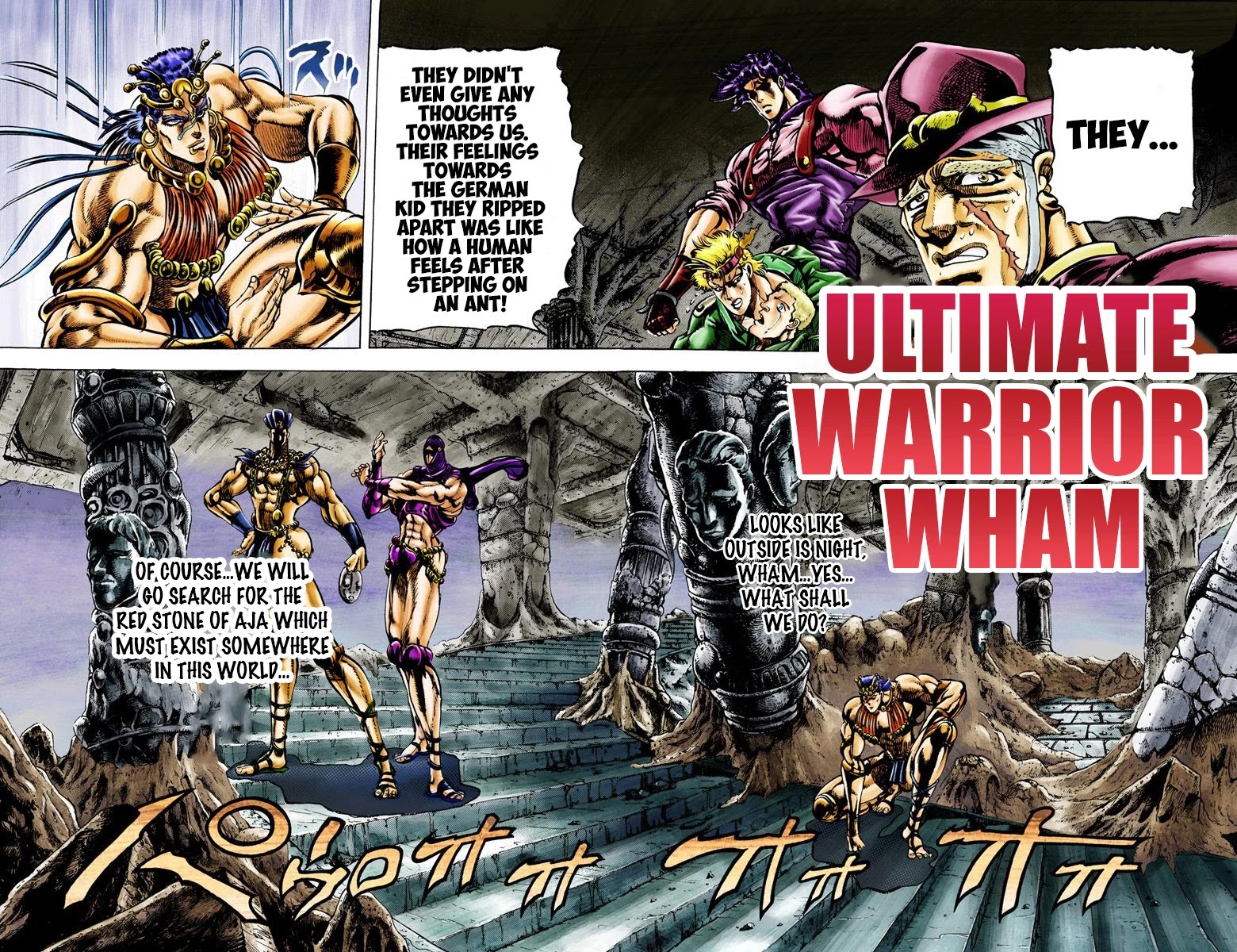 JoJo's Bizarre Adventure Part 2 - Battle Tendency (Official Colored) Chapter 22 page 1 - Chapter 22: Ultimate Warrior Wham