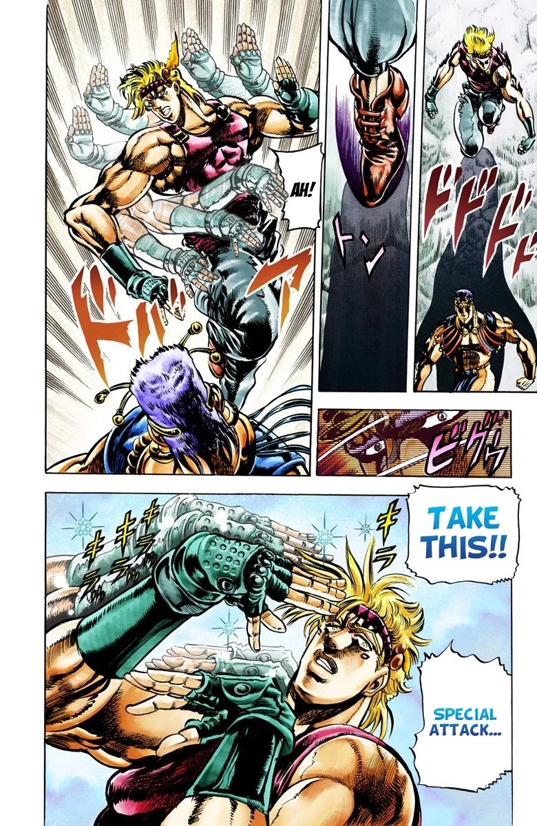 JoJo's Bizarre Adventure Part 2 - Battle Tendency (Official Colored) Chapter 22 page 10 - Chapter 22: Ultimate Warrior Wham