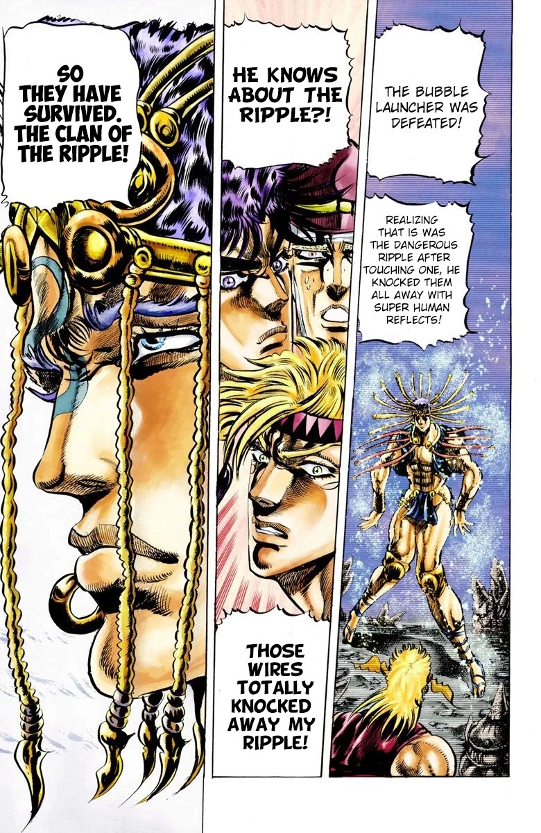 JoJo's Bizarre Adventure Part 2 - Battle Tendency (Official Colored) Chapter 22 page 15 - Chapter 22: Ultimate Warrior Wham