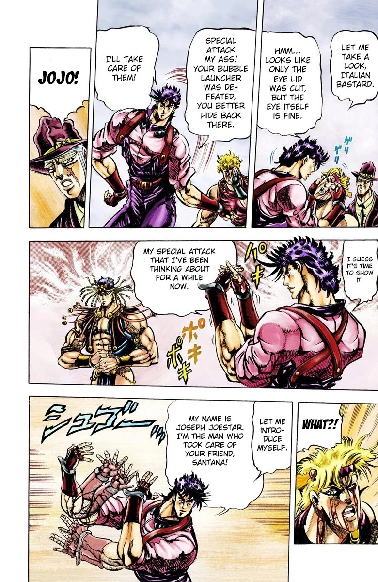 JoJo's Bizarre Adventure Part 2 - Battle Tendency (Official Colored) Chapter 23 page 15 - Chapter 23: Special Attack: JoJo Clackers!