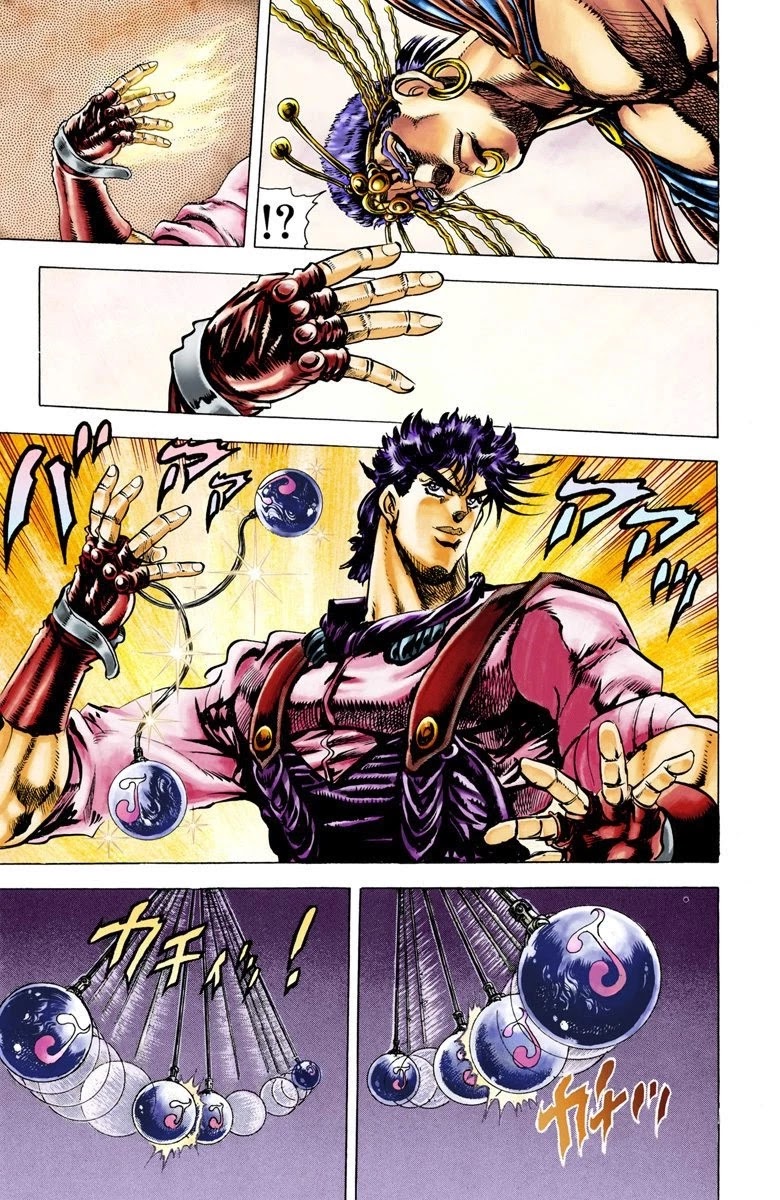 JoJo's Bizarre Adventure Part 2 - Battle Tendency (Official Colored) Chapter 23 page 16 - Chapter 23: Special Attack: JoJo Clackers!