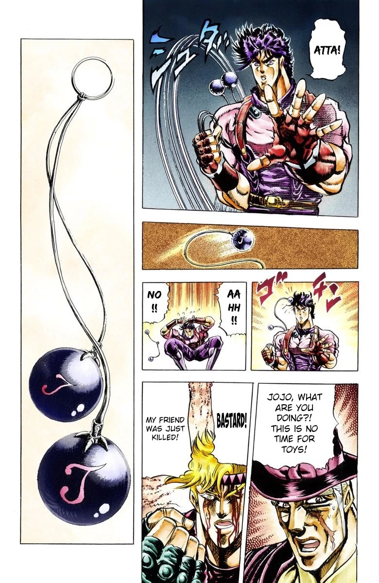 JoJo's Bizarre Adventure Part 2 - Battle Tendency (Official Colored) Chapter 23 page 18 - Chapter 23: Special Attack: JoJo Clackers!