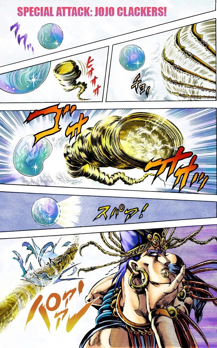 JoJo's Bizarre Adventure Part 2 - Battle Tendency (Official Colored) Chapter 23 page 2 - Chapter 23: Special Attack: JoJo Clackers!