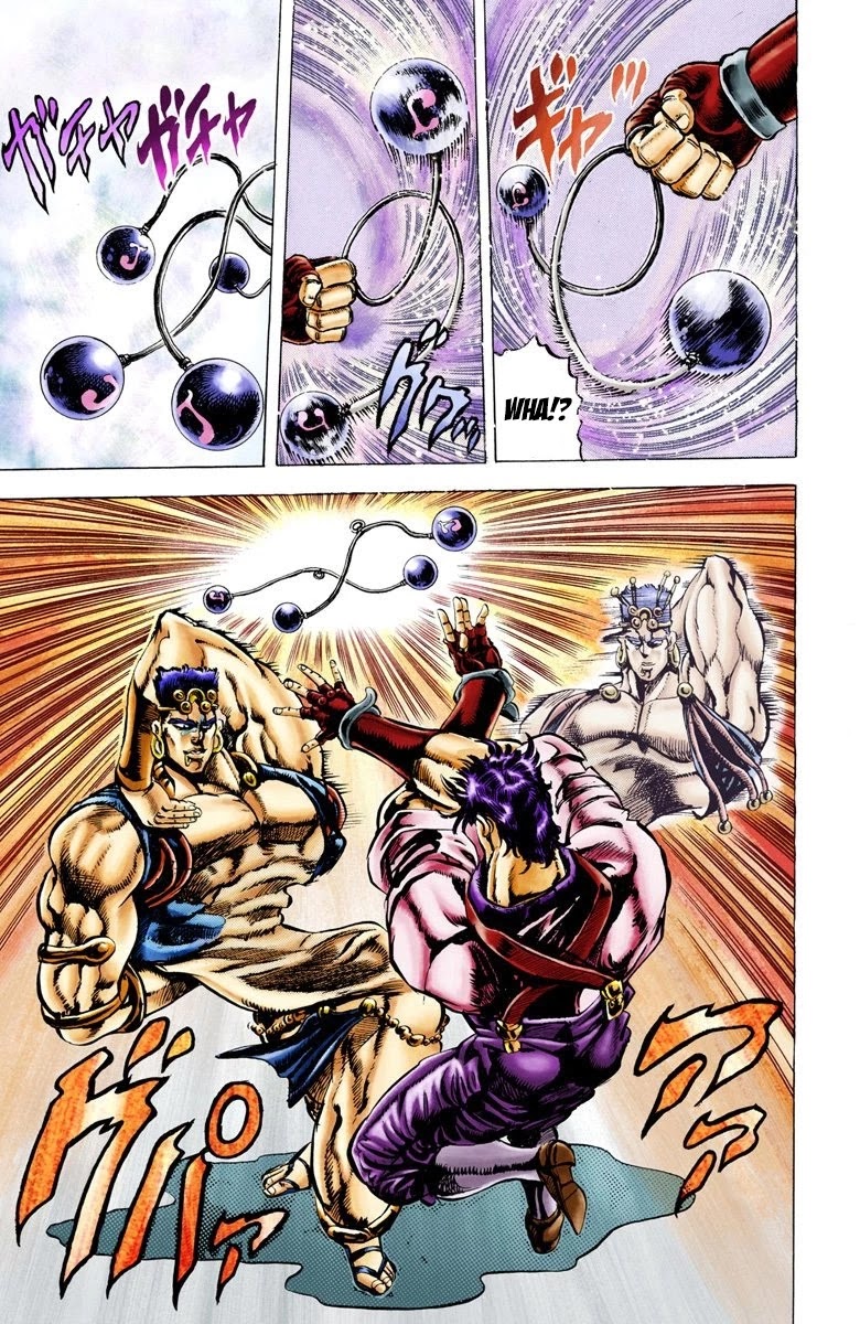 JoJo's Bizarre Adventure Part 2 - Battle Tendency (Official Colored) Chapter 24 page 11 - Chapter 24: The "Blood Clock" Battle
