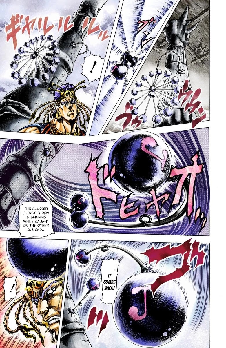 JoJo's Bizarre Adventure Part 2 - Battle Tendency (Official Colored) Chapter 24 page 15 - Chapter 24: The "Blood Clock" Battle