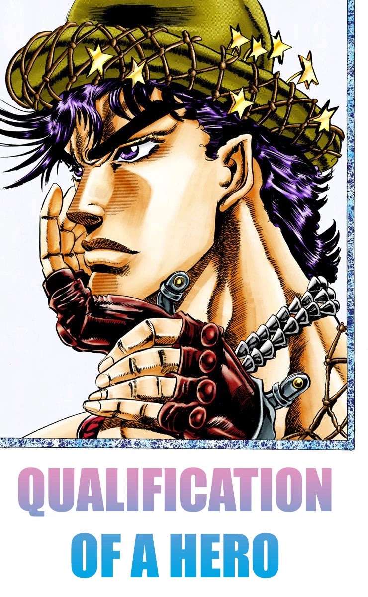 JoJo's Bizarre Adventure Part 2 - Battle Tendency (Official Colored) Chapter 25 page 1 - Chapter 25: Qualification of a Hero