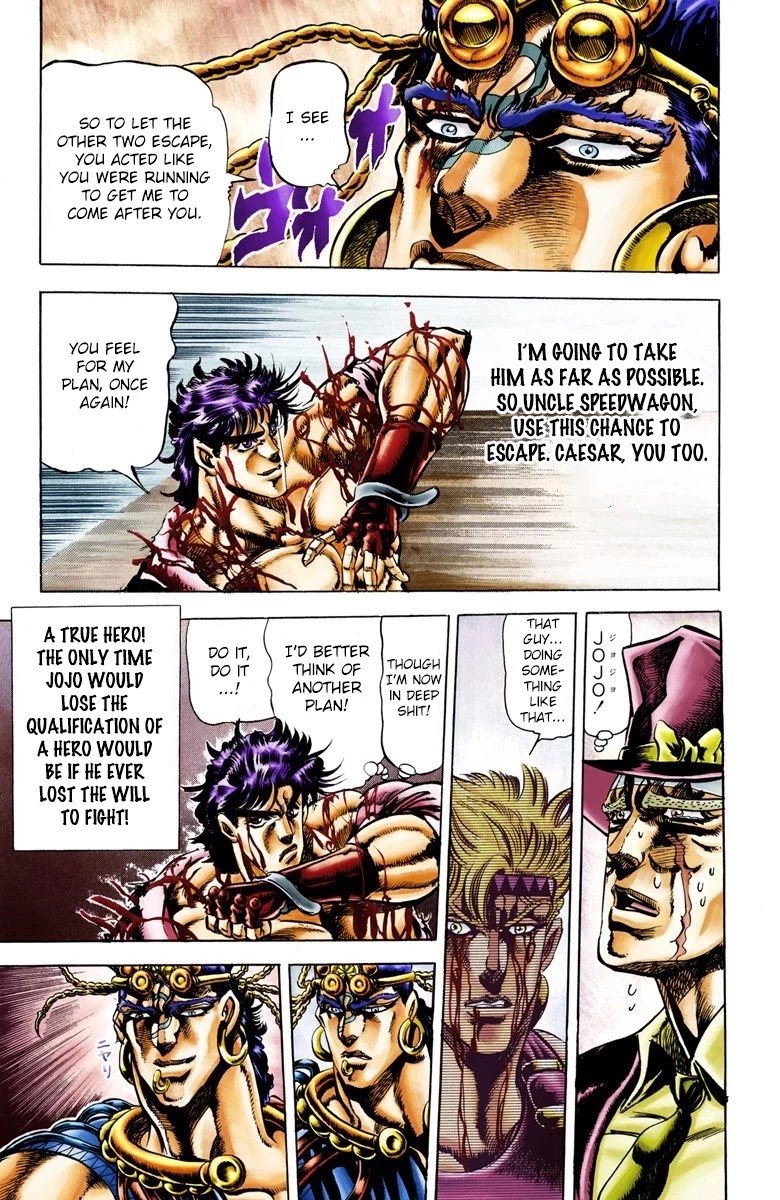 JoJo's Bizarre Adventure Part 2 - Battle Tendency (Official Colored) Chapter 25 page 19 - Chapter 25: Qualification of a Hero
