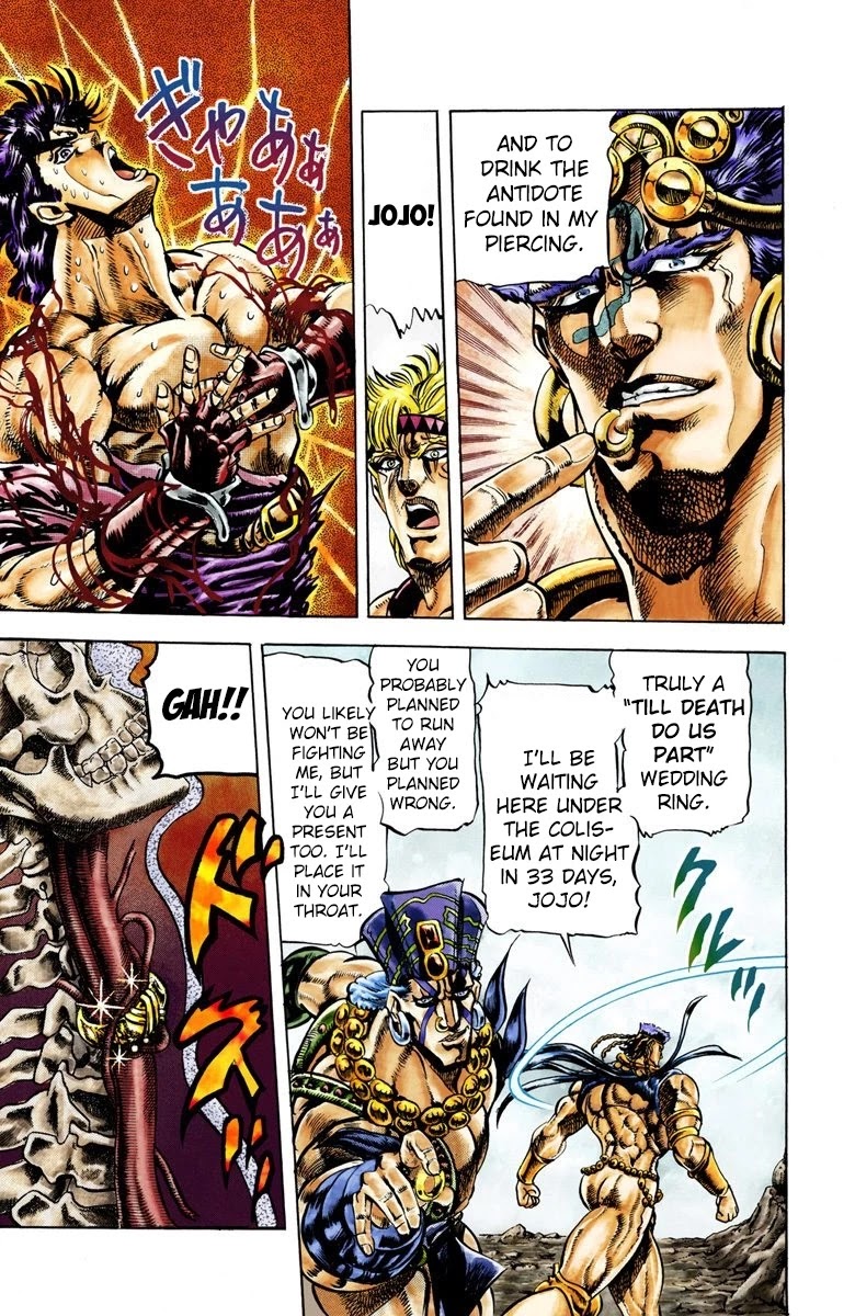 JoJo's Bizarre Adventure Part 2 - Battle Tendency (Official Colored) Chapter 26 page 13 - Chapter 26: The Wedding Ring of Death