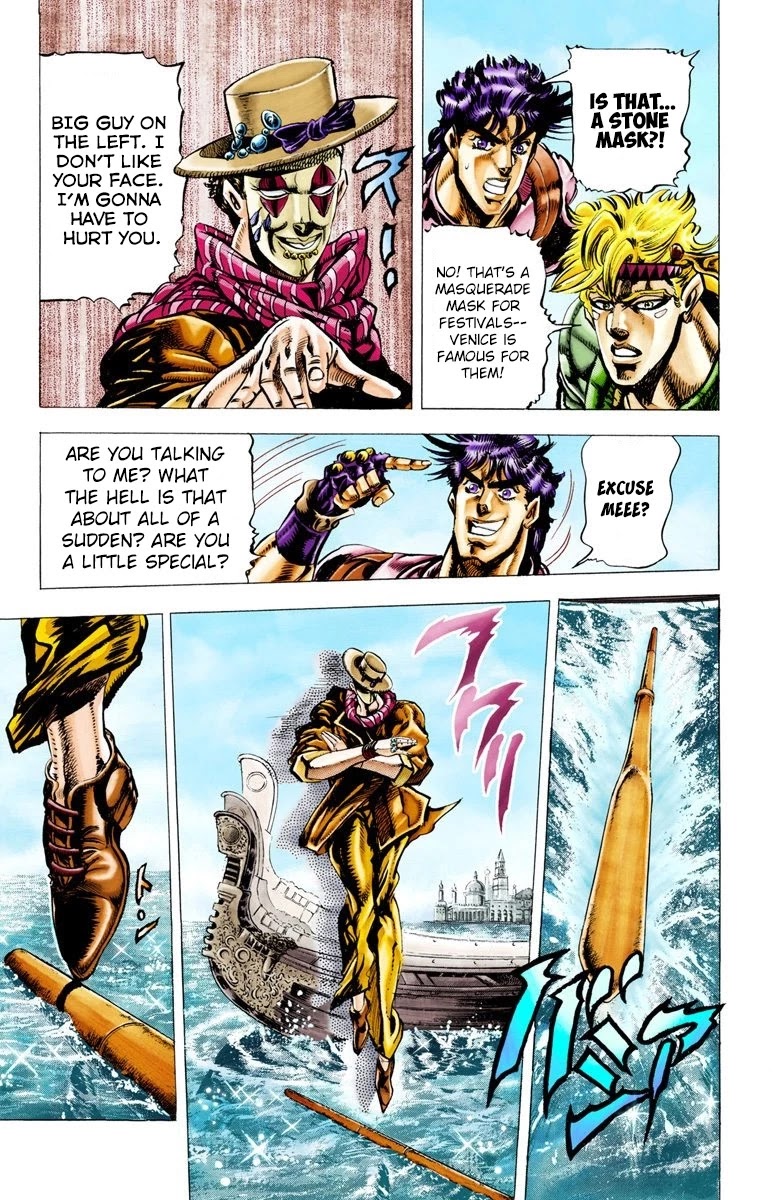JoJo's Bizarre Adventure Part 2 - Battle Tendency (Official Colored) Chapter 27 page 14 - Chapter 27: The Master of Venice
