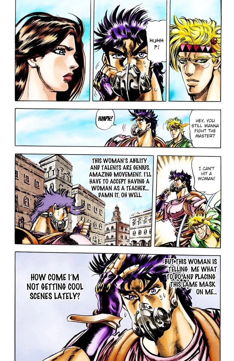 JoJo's Bizarre Adventure Part 2 - Battle Tendency (Official Colored) Chapter 28 page 11 - Chapter 28: The Training of a Ripple Warrior