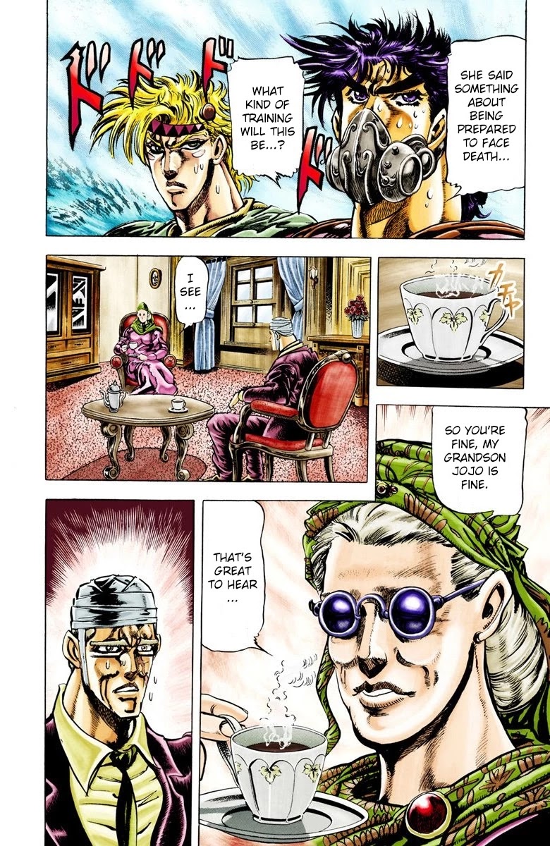 JoJo's Bizarre Adventure Part 2 - Battle Tendency (Official Colored) Chapter 28 page 14 - Chapter 28: The Training of a Ripple Warrior
