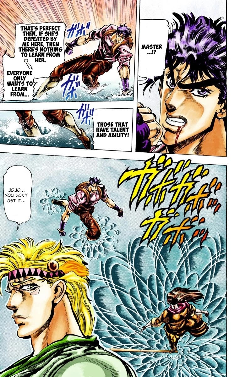 JoJo's Bizarre Adventure Part 2 - Battle Tendency (Official Colored) Chapter 28 page 4 - Chapter 28: The Training of a Ripple Warrior