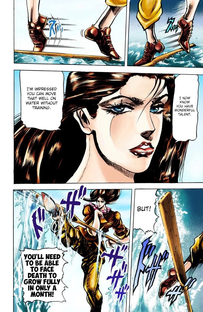 JoJo's Bizarre Adventure Part 2 - Battle Tendency (Official Colored) Chapter 28 page 5 - Chapter 28: The Training of a Ripple Warrior