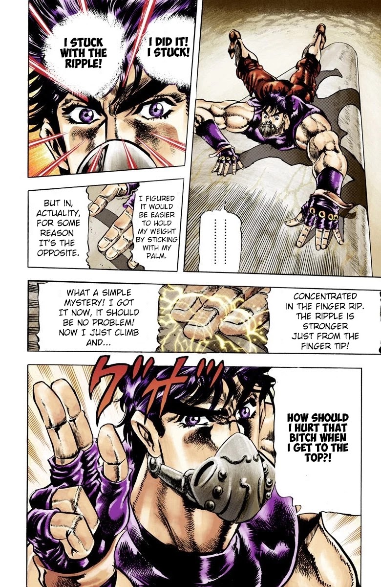 JoJo's Bizarre Adventure Part 2 - Battle Tendency (Official Colored) Chapter 29 page 15 - Chapter 29: Concentrated Ripple Power